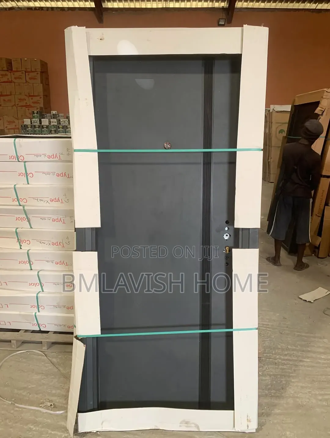 70mm Black Steel Security Door