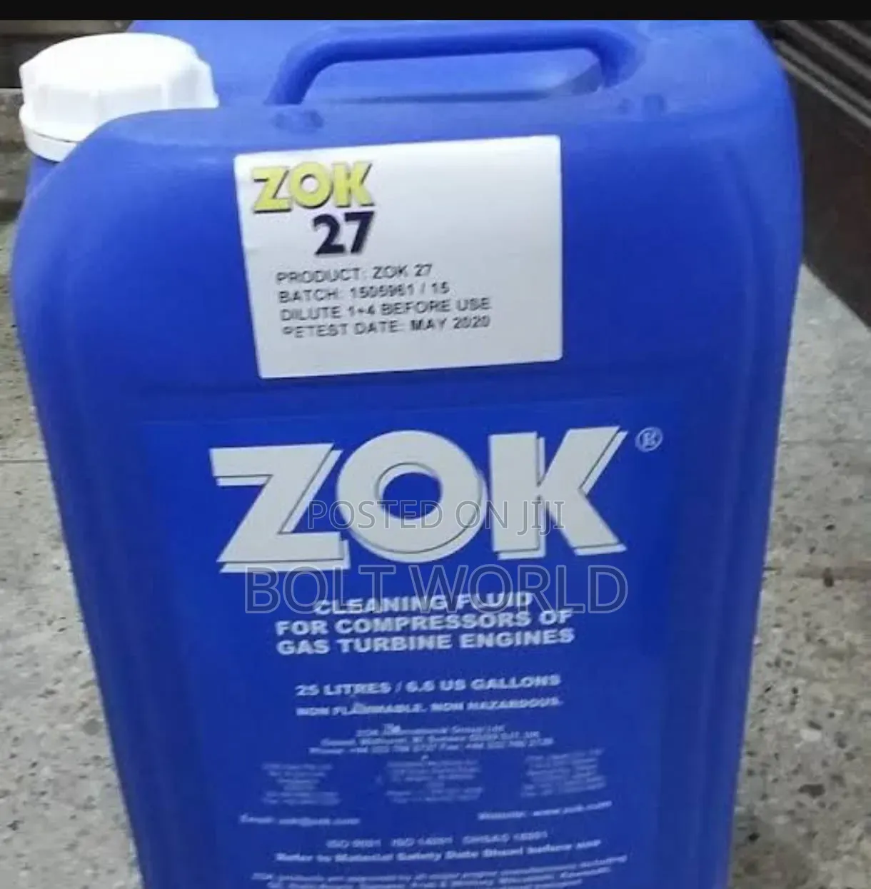 Zok 27 Cleaning Fluid for Compressors of Gas Turbine Engines