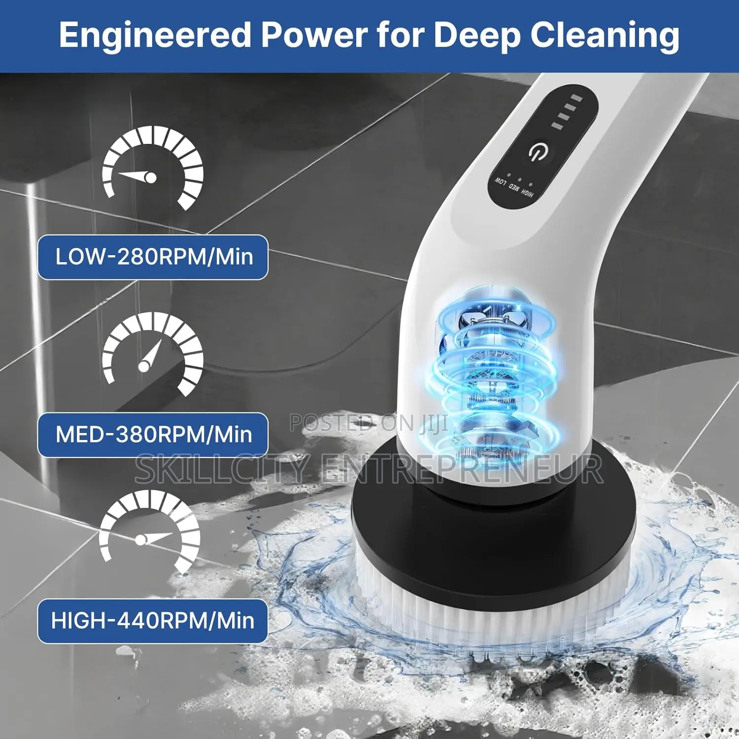 Electric Spin Scrubber, Full-Body Ipx7 Waterproof Cordless