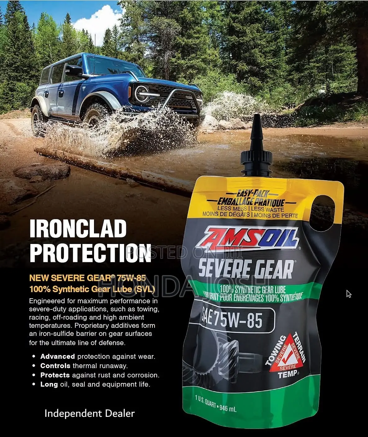 Original 75w-85 Gl-5 Synthetic Oil/Fluid Differential/Transfer Case.