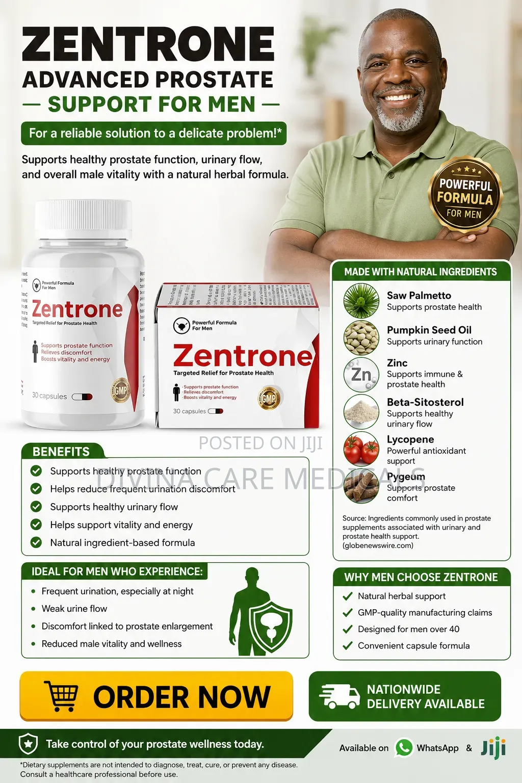 Zentrone Prostate Health Support Capsules for Men