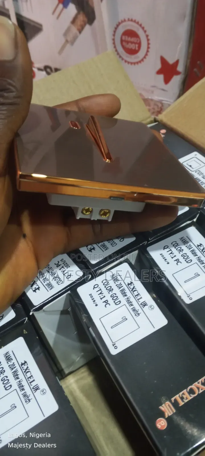 Water Heater Switch 10 Amp Gold Color