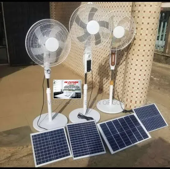 This Is a 16- Inch Rechargeable Solar Standing Fan