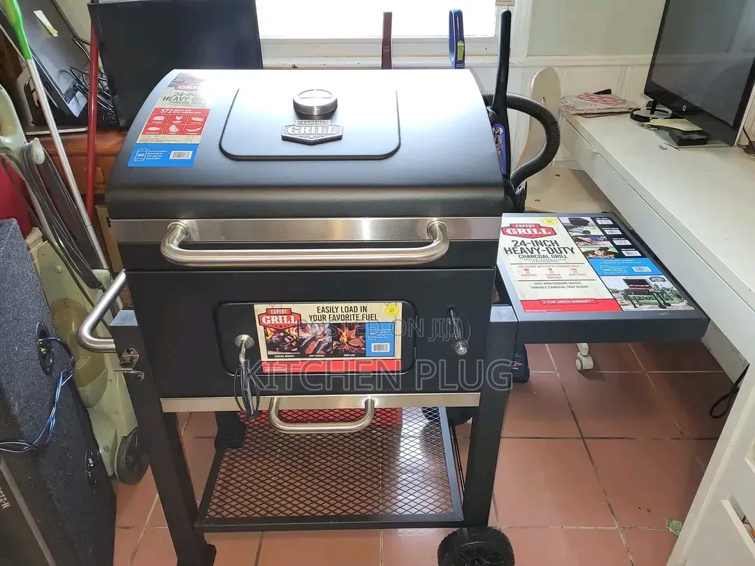 Expert Grill Heavy-Duty 24-Inch Charcoal Grill in Black Finish.