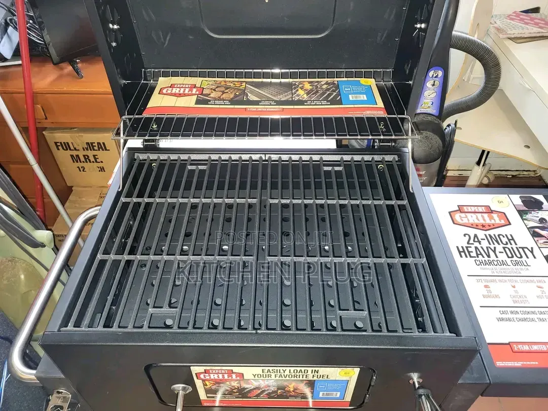 Expert Grill Heavy-Duty 24-Inch Charcoal Grill in Black Finish.