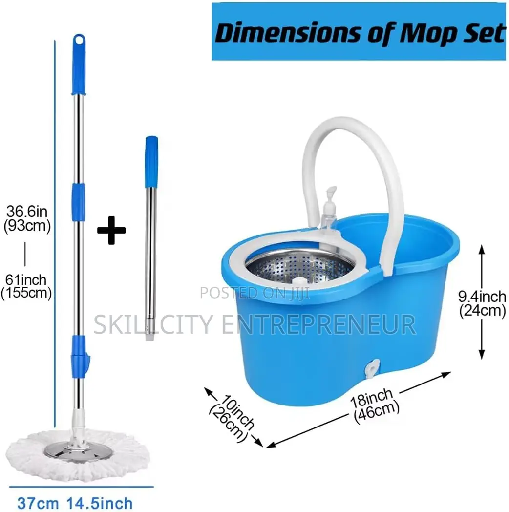 Stainless Steel Spin Mop and Bucket - 360 Degrees