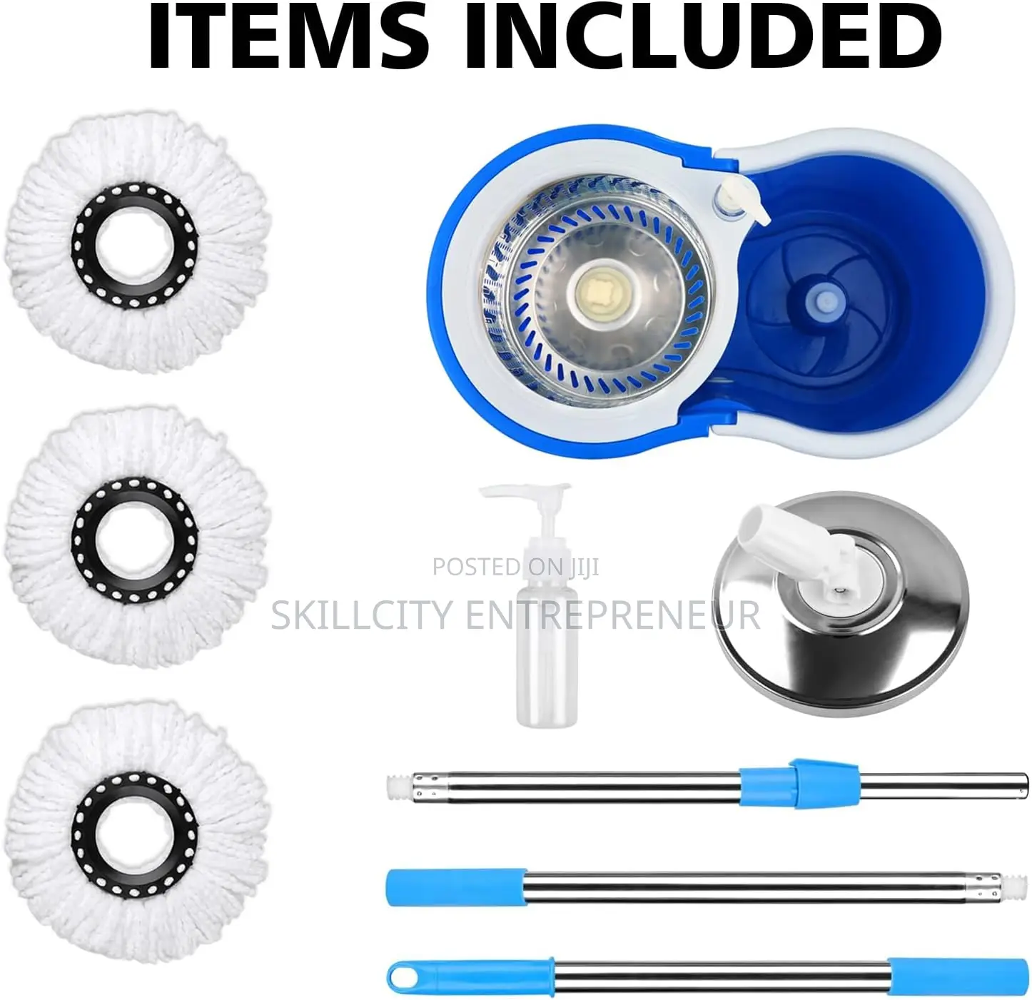 Stainless Steel Spin Mop and Bucket - 360 Degrees