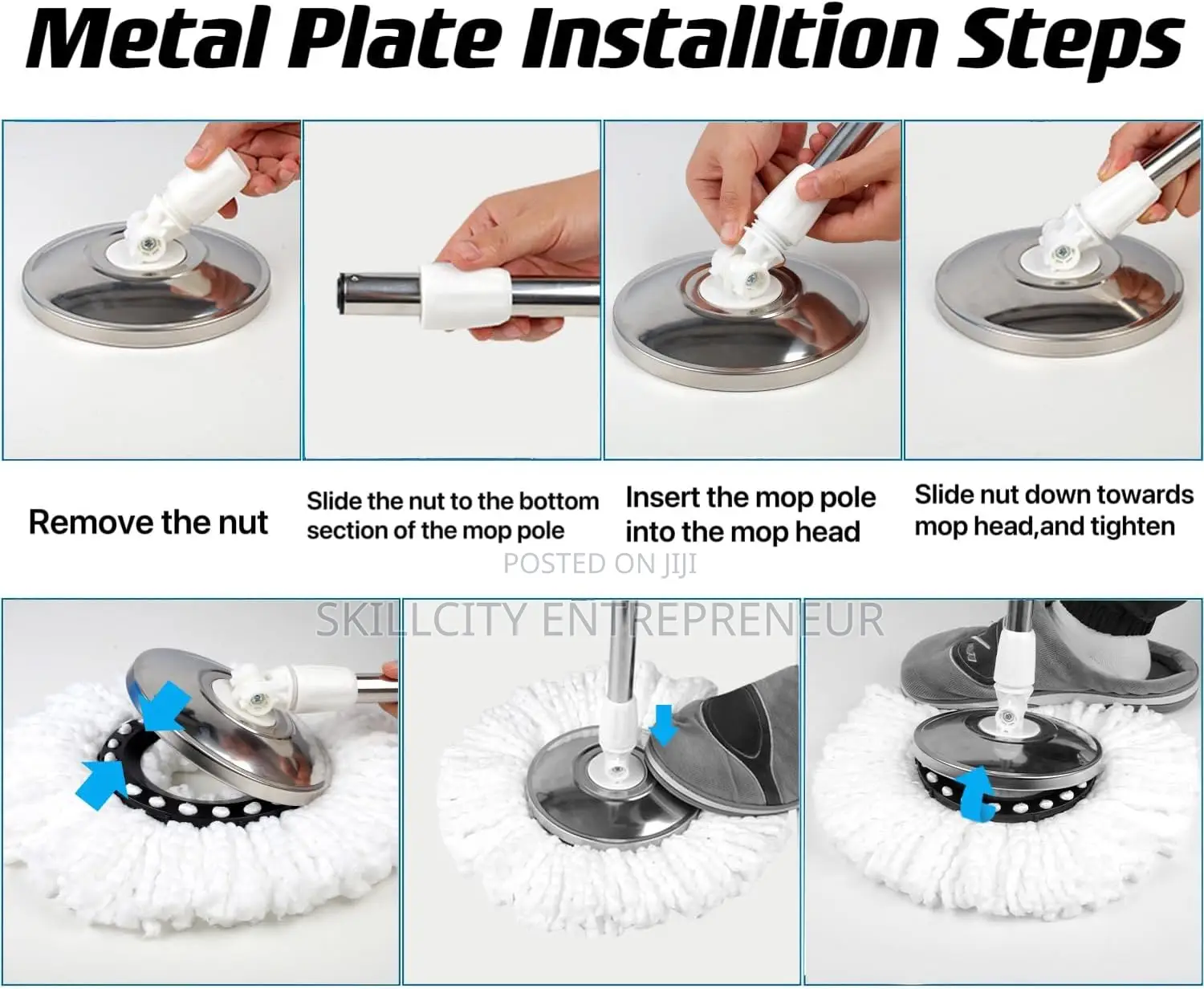 Stainless Steel Spin Mop and Bucket - 360 Degrees