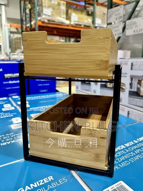 Seville Classics 2-Tier-Bamboo Bin Premium Organizer