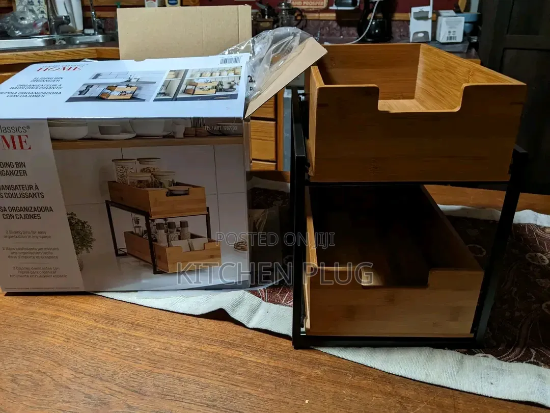 Seville Classics 2-Tier-Bamboo Bin Premium Organizer