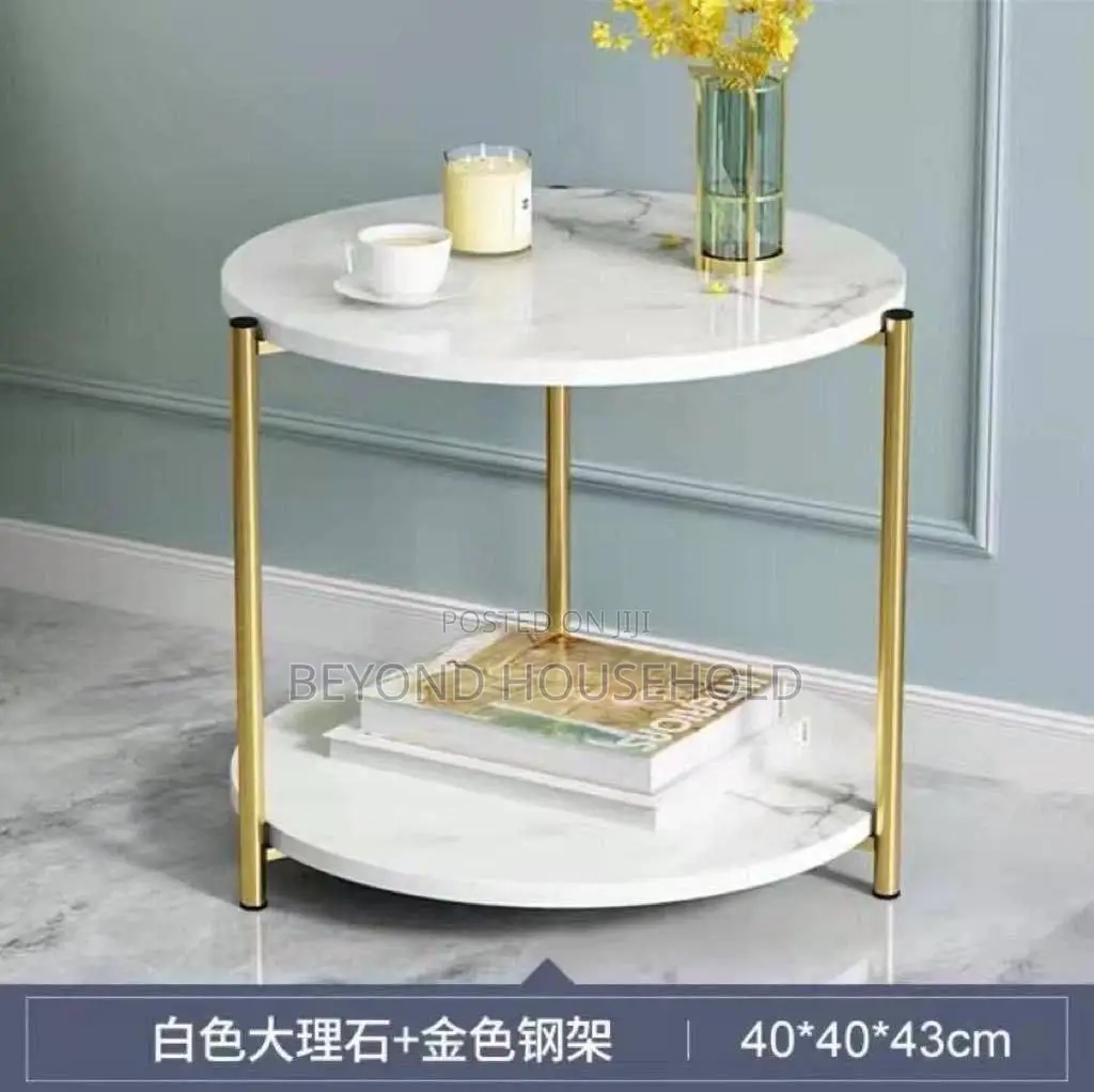 2 Step Round Side Coffee Wooden Table