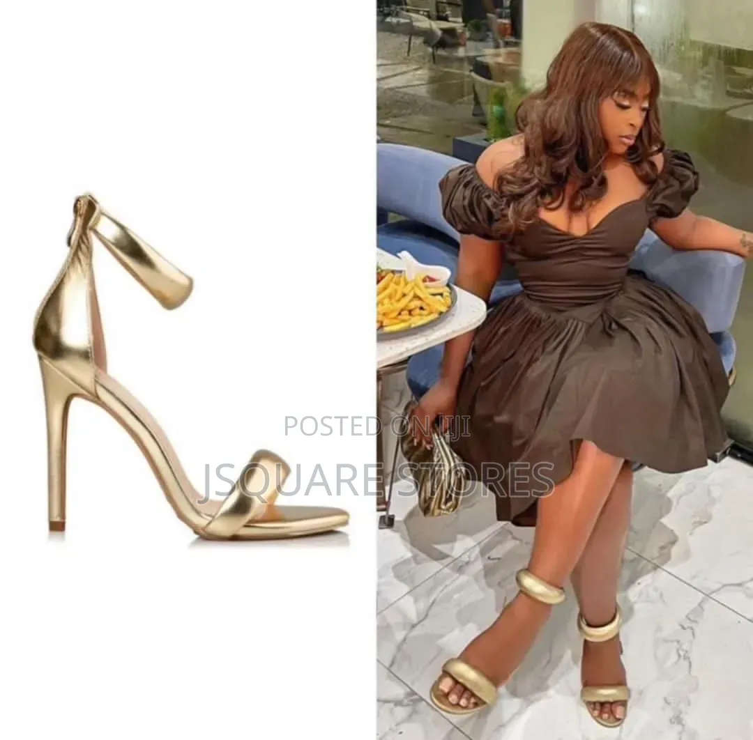 Gold Heels Sandals Available in This Colour Only. Size 37 to 42
