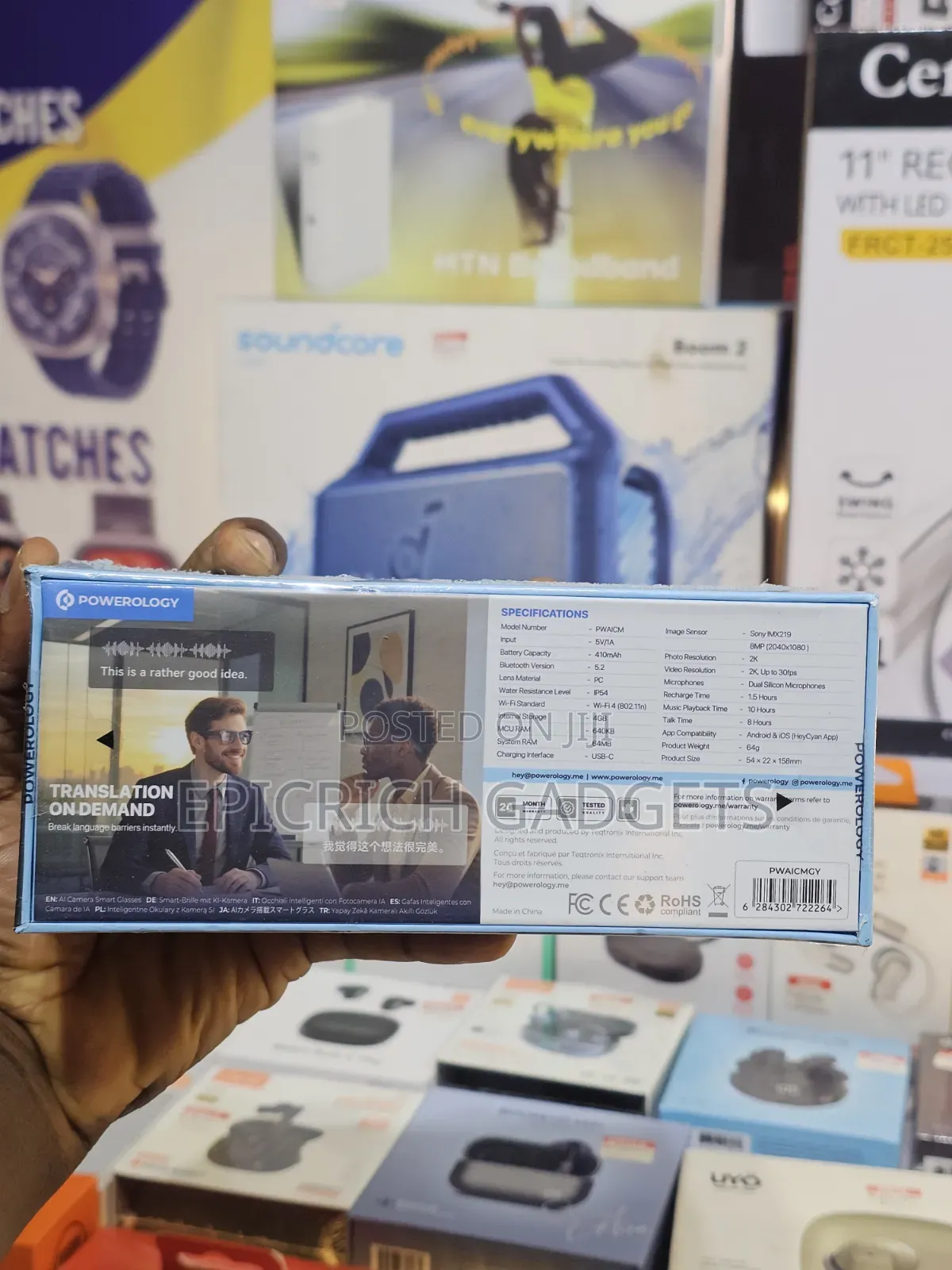Powerology Paganspo Ai Camera Smart Glasses 8mp