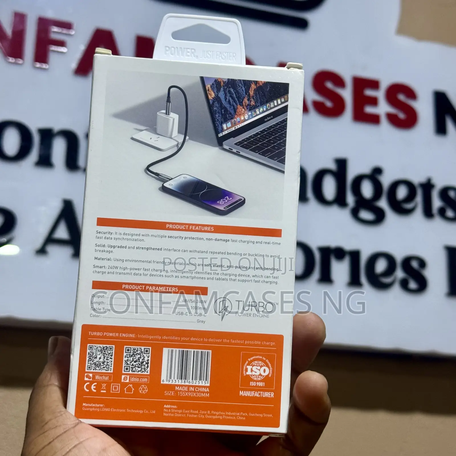 Ldnio Lc921c 240w Type C to C Fast Charging Phone and Laptop Cable