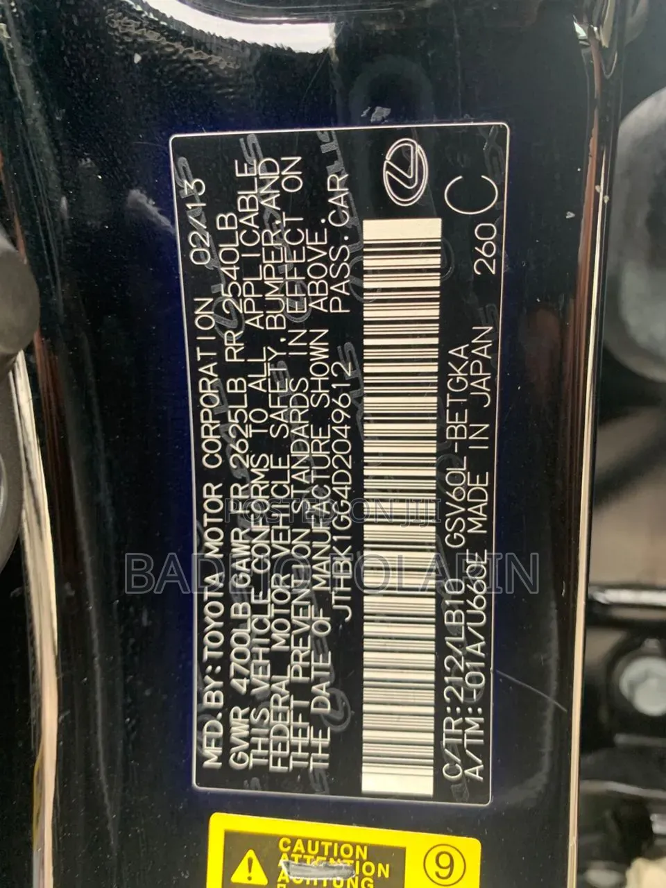 Lexus ES 350 FWD 2013 Black