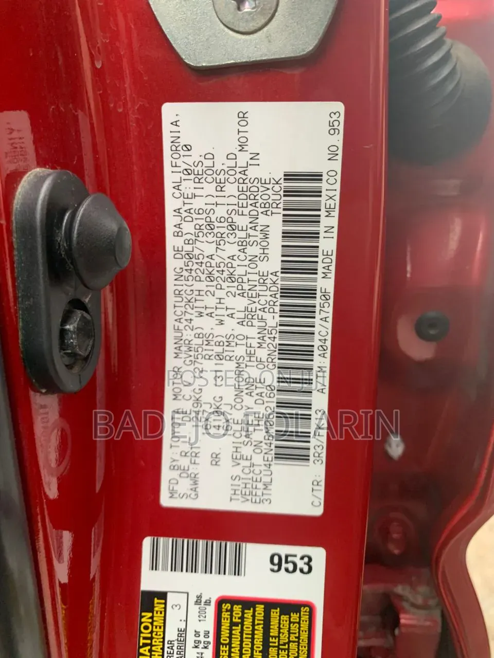 Toyota Tacoma Double Cab V6 2012 Red