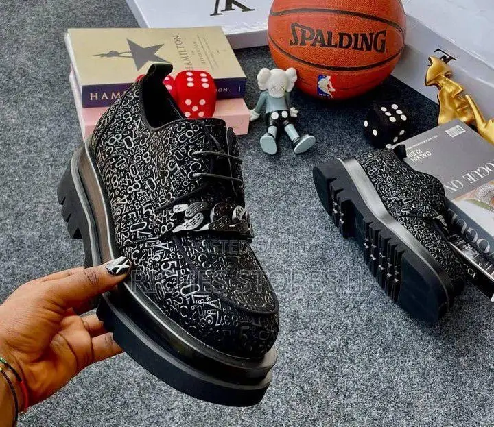 Louis Vuitton Metallic Black Platform Shoes
