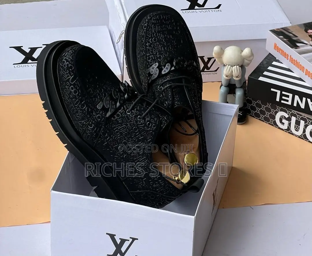 Louis Vuitton Metallic Black Platform Shoes