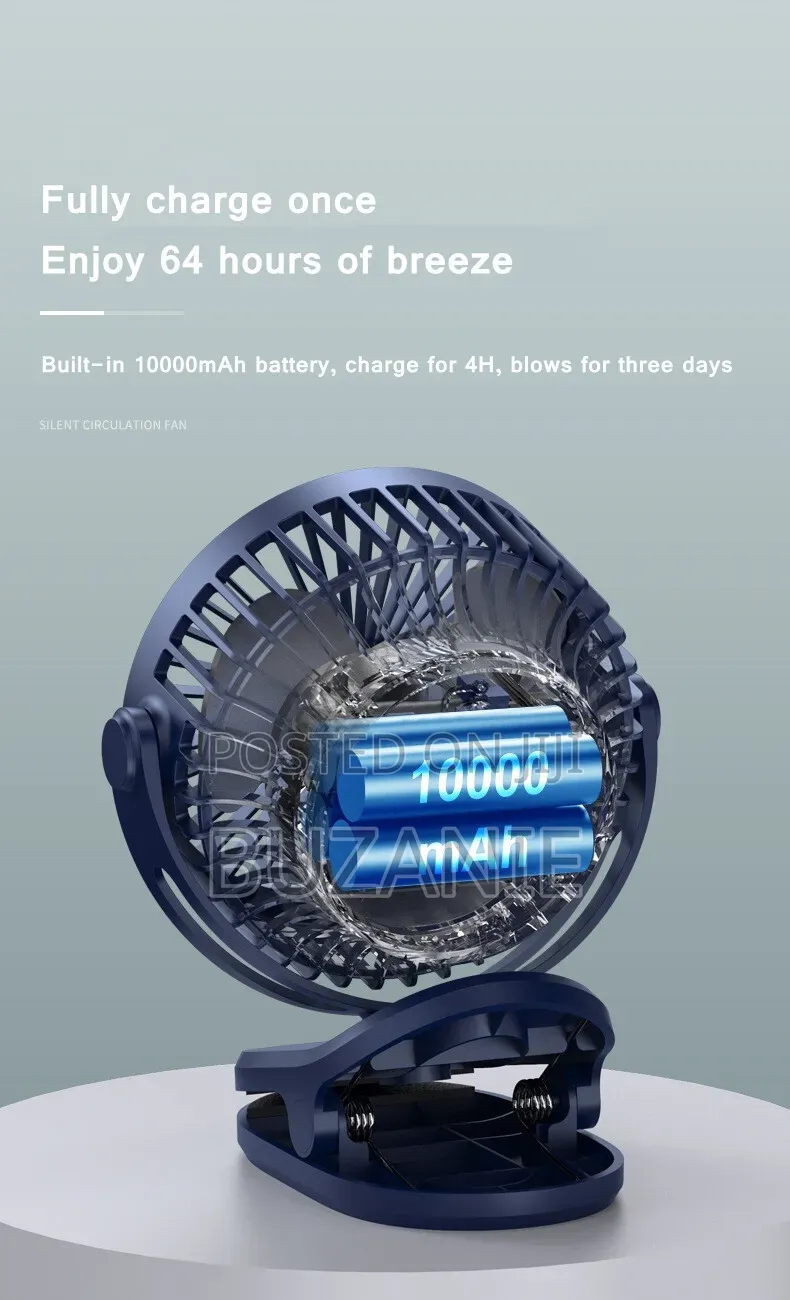 Rechargeable Fan 48 Hours Battery Life 10,000mah