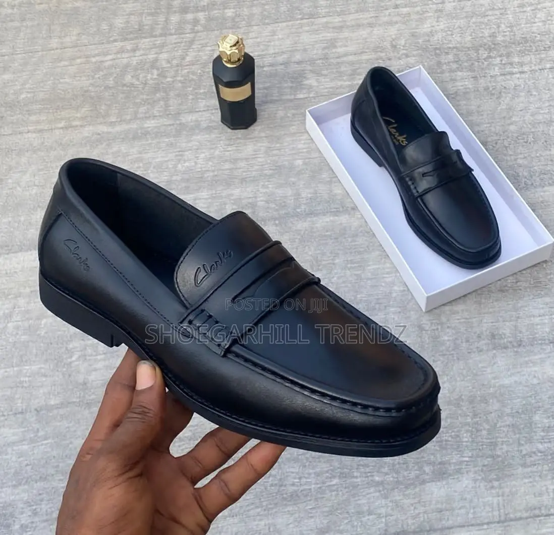 Men Shoes Clarks Leather Penny Loafers