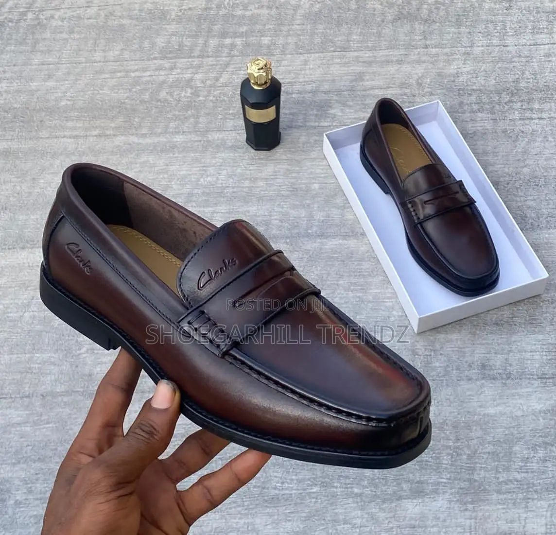 Men Shoes Clarks Leather Penny Loafers