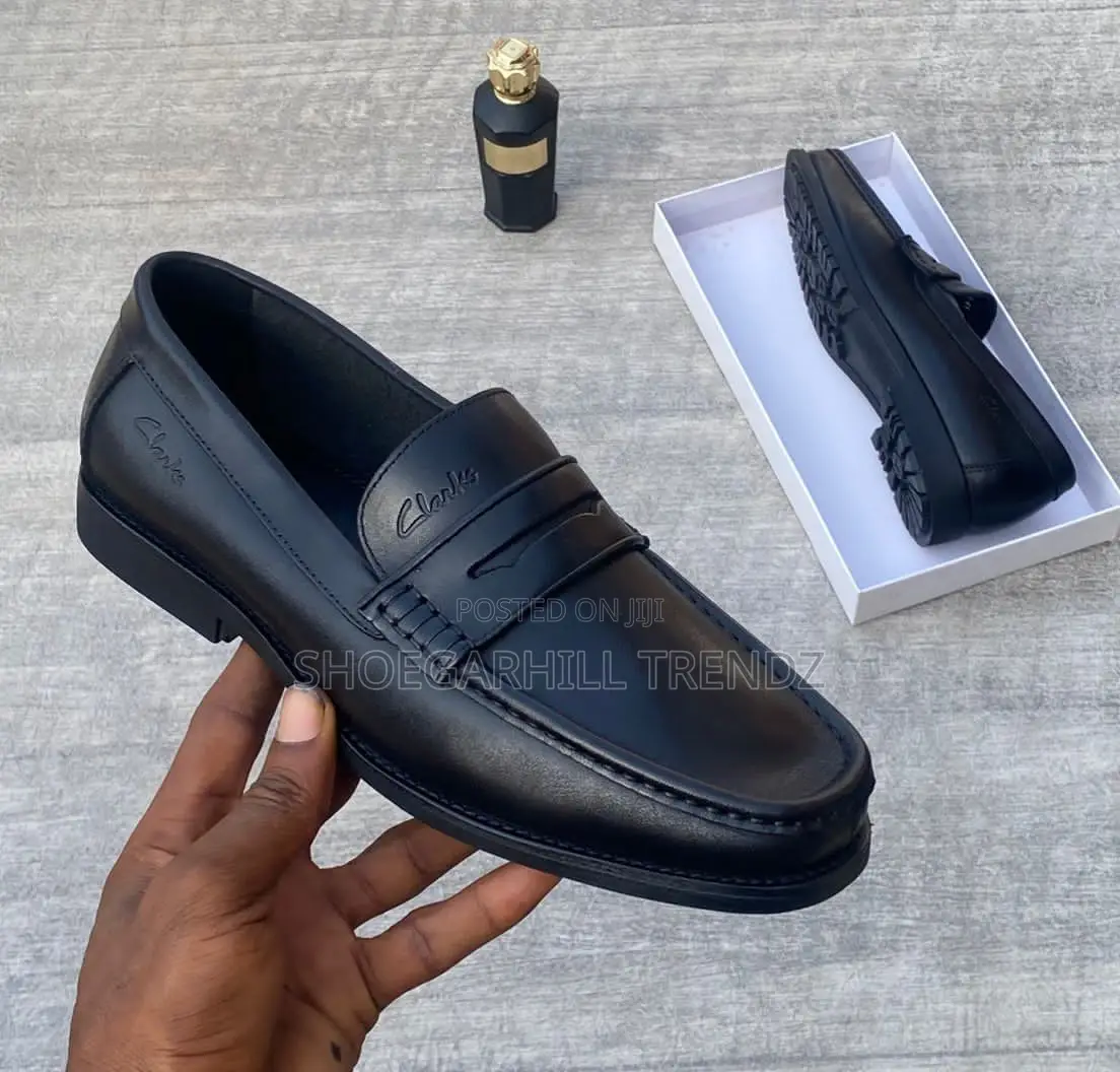Men Shoes Clarks Leather Penny Loafers