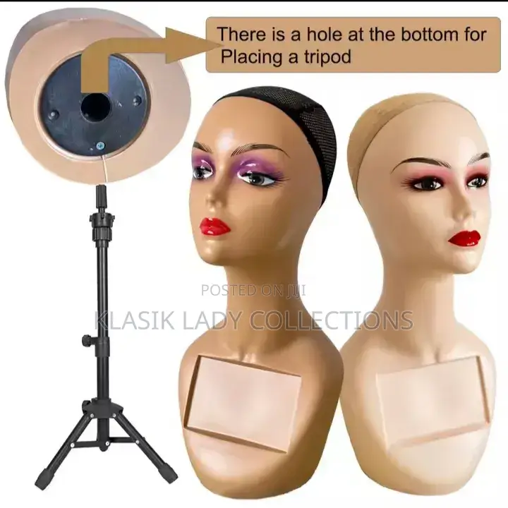 Original Long Neck Mannequin Head — Wig Hat Display