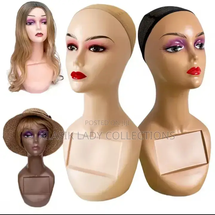 Original Long Neck Mannequin Head — Wig Hat Display
