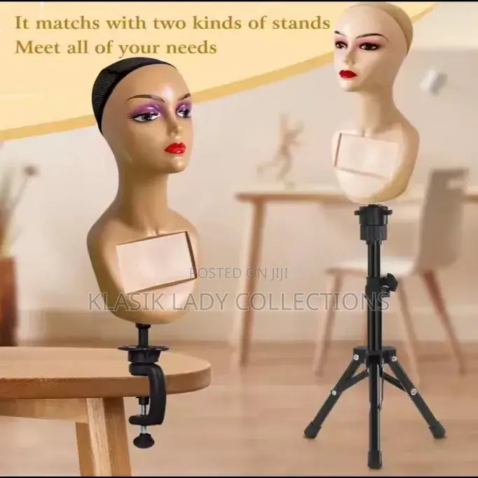 Original Long Neck Mannequin Head — Wig Hat Display