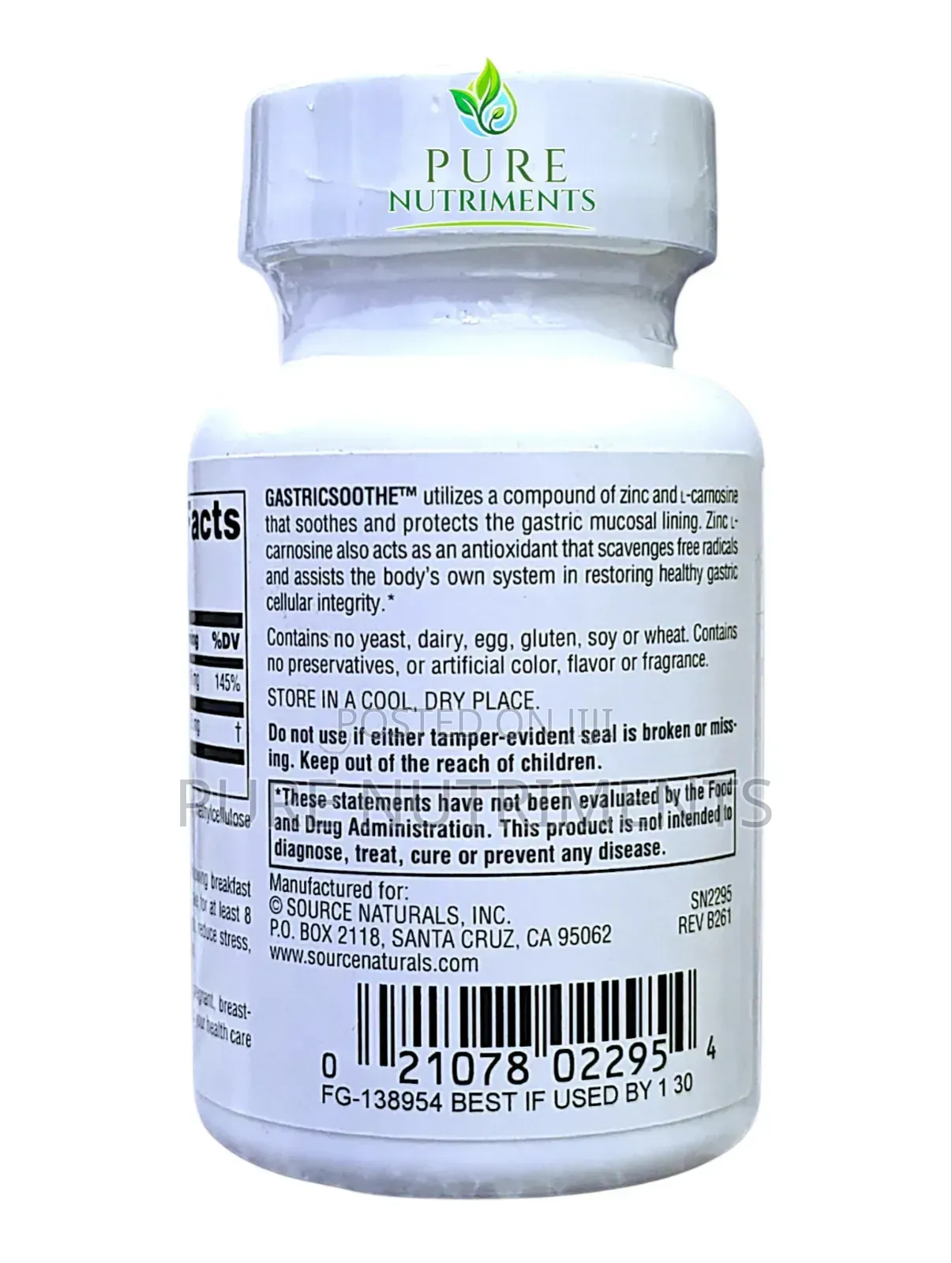 Gastric Soothe Zinc L-carnosine 30 Veg Caps For Ulcer And Gastritis