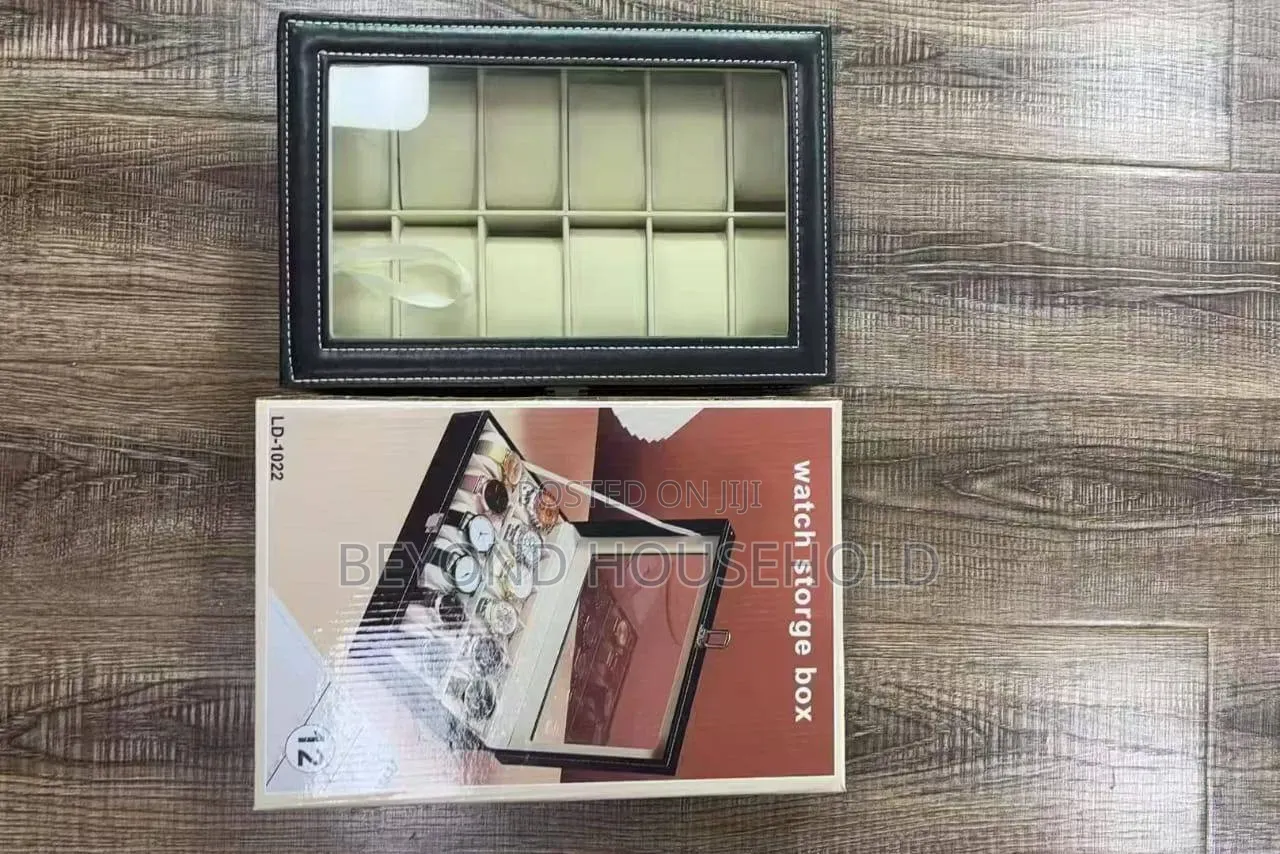 Premium 12-Slot Leather Wrist Watch Display Organizer
