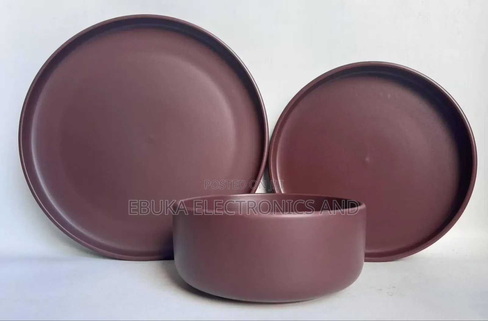 12 PCS Stoneware Heavy Deep Brown Dinner Set Is Available Now