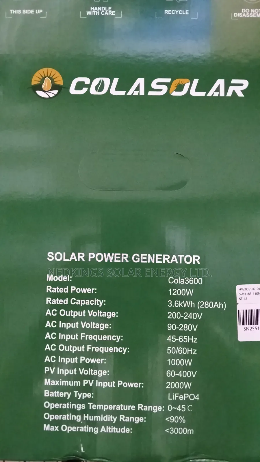 3.6kwh COLASOLAR Solar Generator