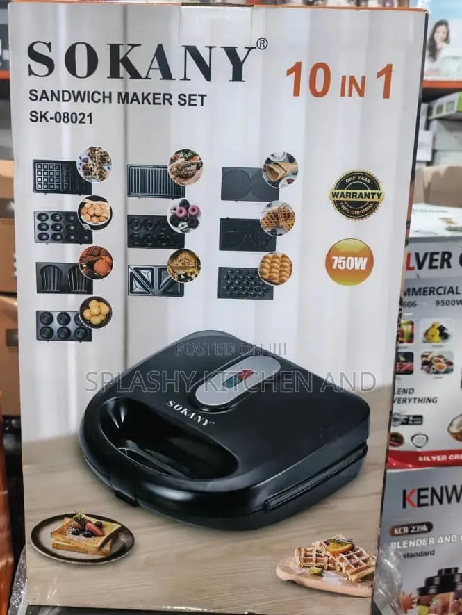 Sokany 10 in 1 Sandwich Maker - 750w
