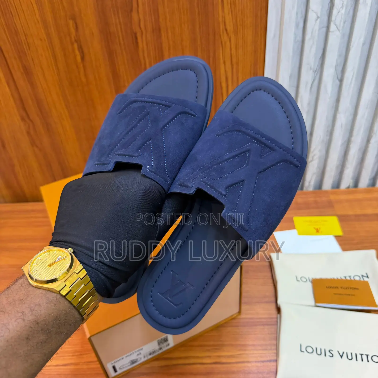 Louis Vuitton Portofino Mule in Suede.
