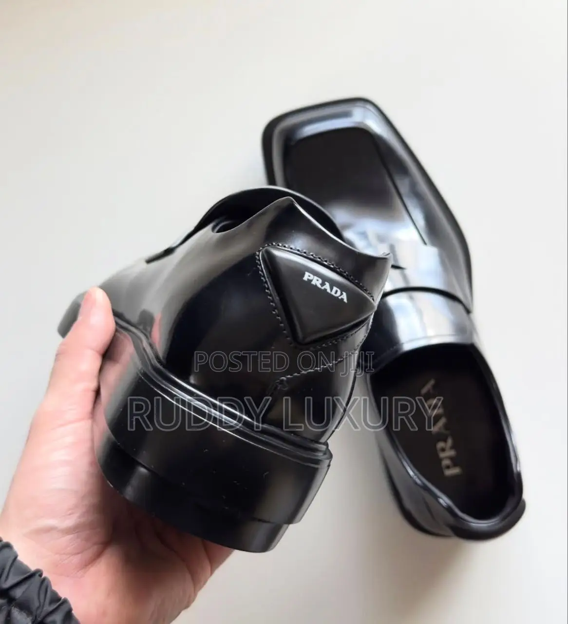 Prada Men’S Brushed Leather Loafers.