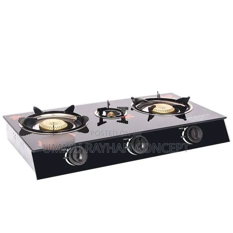 Supersony Glass Top 3 Burner Auto Ignition Table Gas 