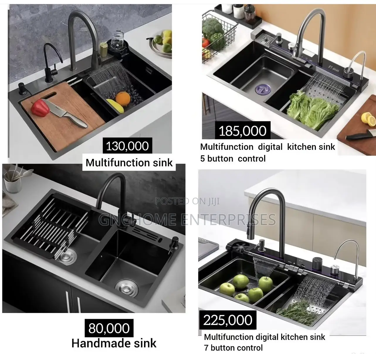 Multiple Color Kitchen Sink Black