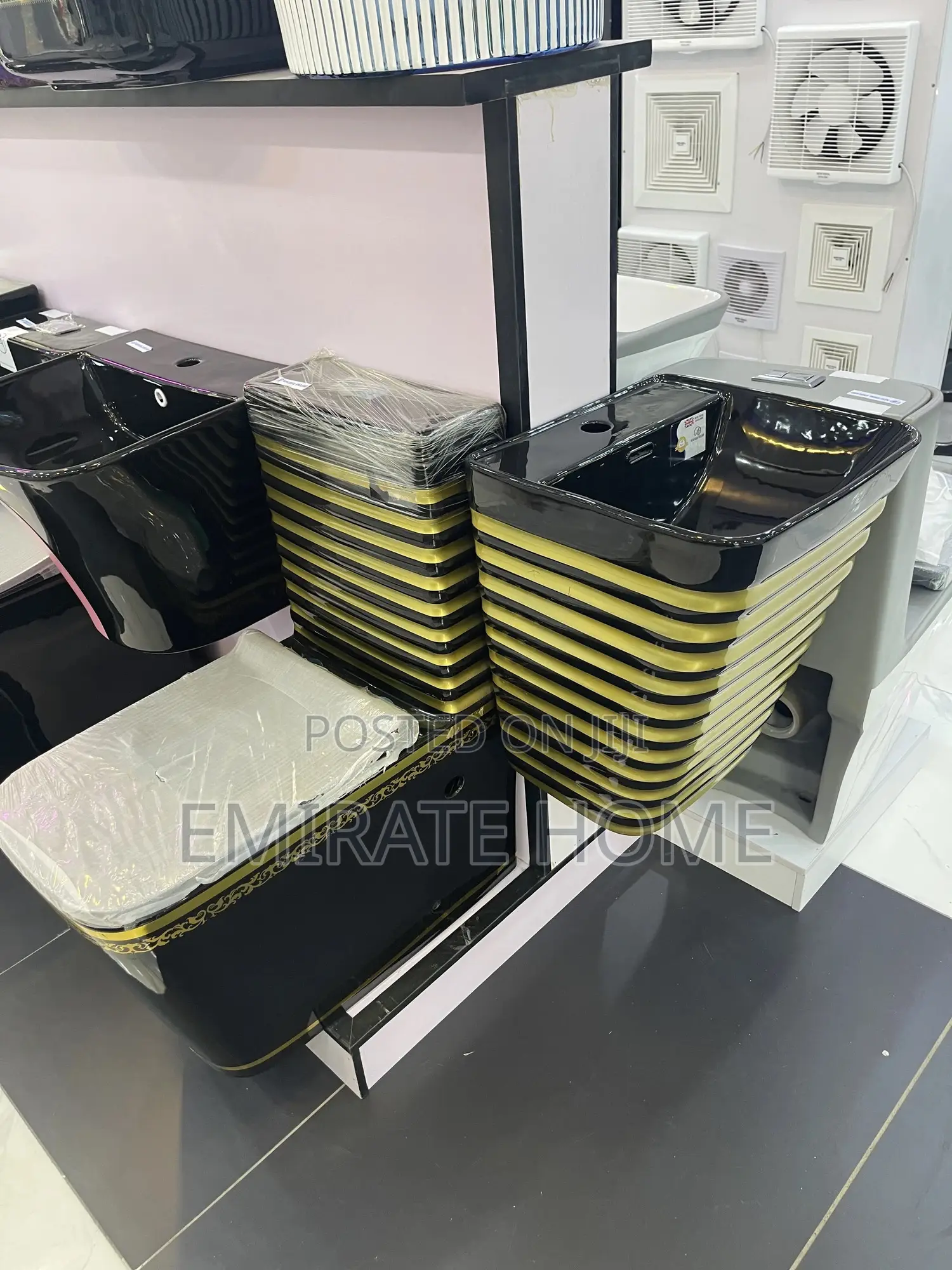 Gold With Black Color Master Toilet Mini Set