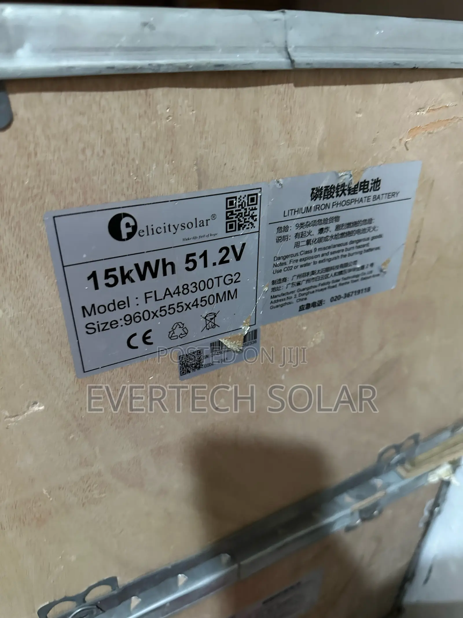 15kwhs Felicity Lithium Battery Tg2 Flat 48v 300a