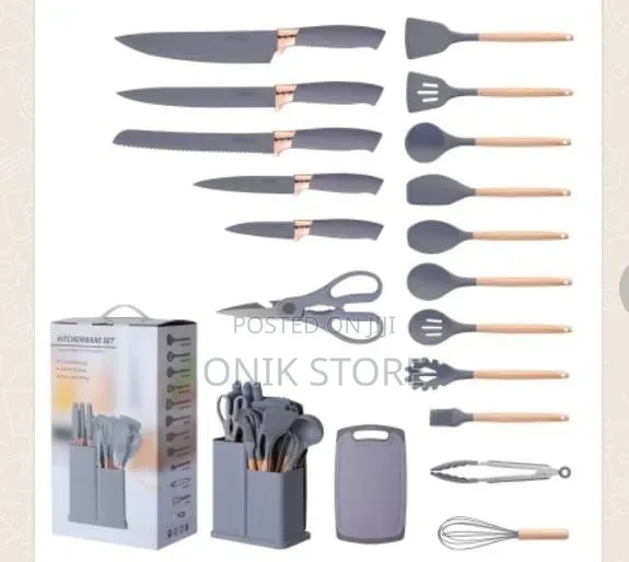 Silicone Spoons With Knife and Kitchen Utensils Set