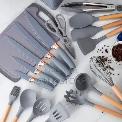 Silicone Spoons With Knife and Kitchen Utensils Set