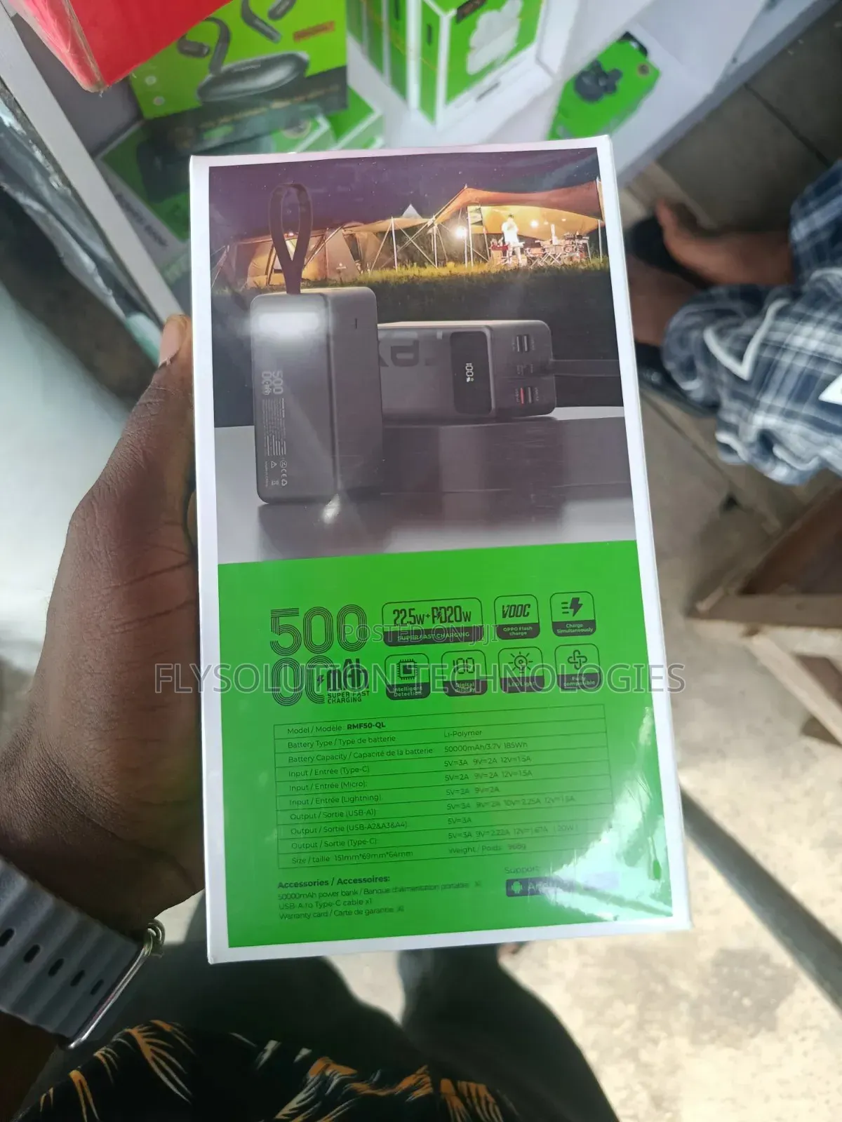Rexi Rmf50-Ql 50000mah Powerbank With 22.5w Super Fast Charge