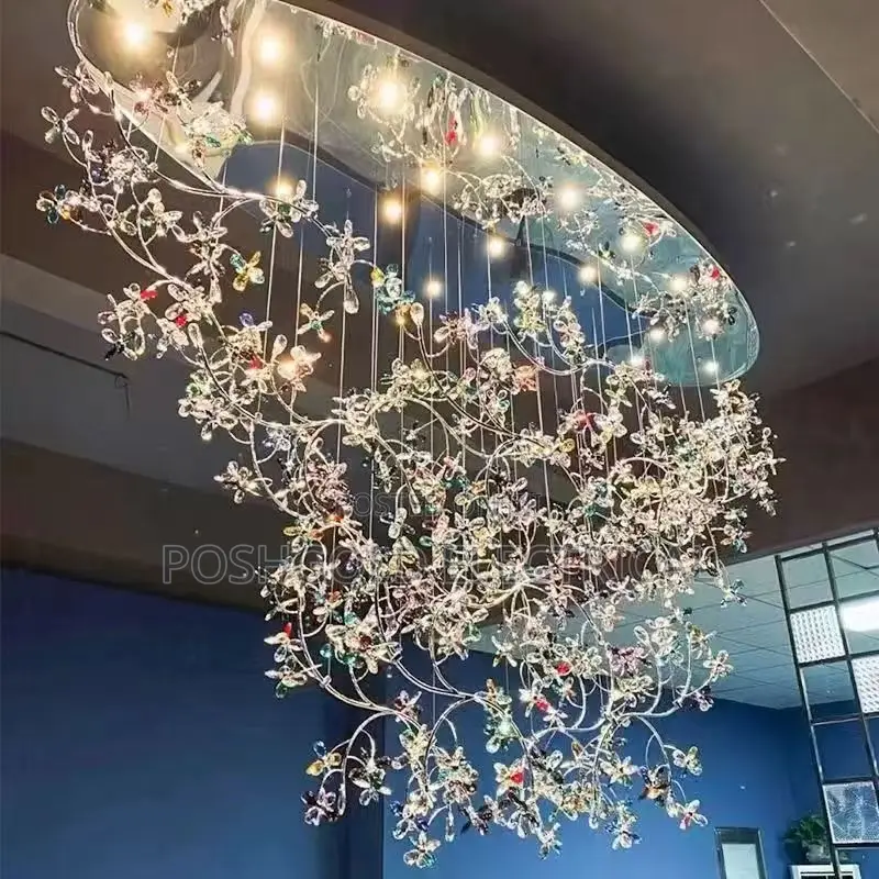 Cascading Crystal Flower Vine Chandelier