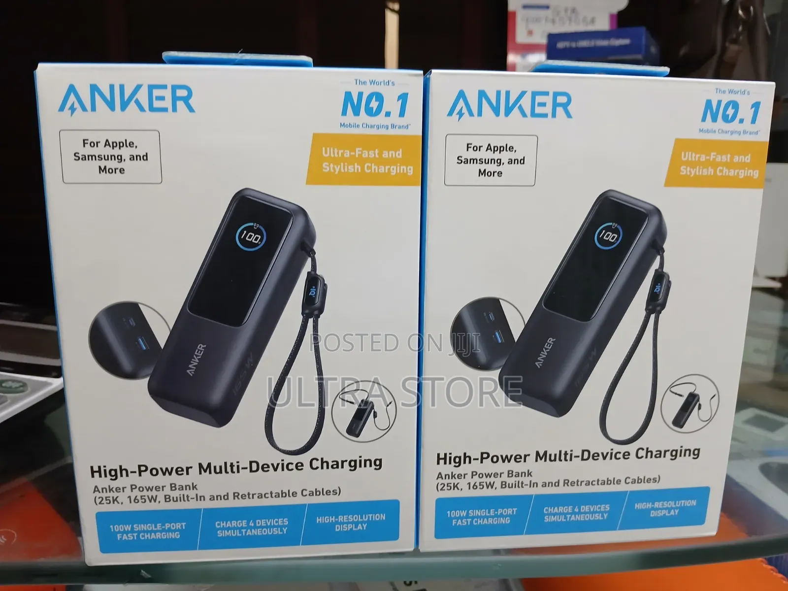Anker Laptop Power Bank (, 165w, Built-in and Retractable Cables