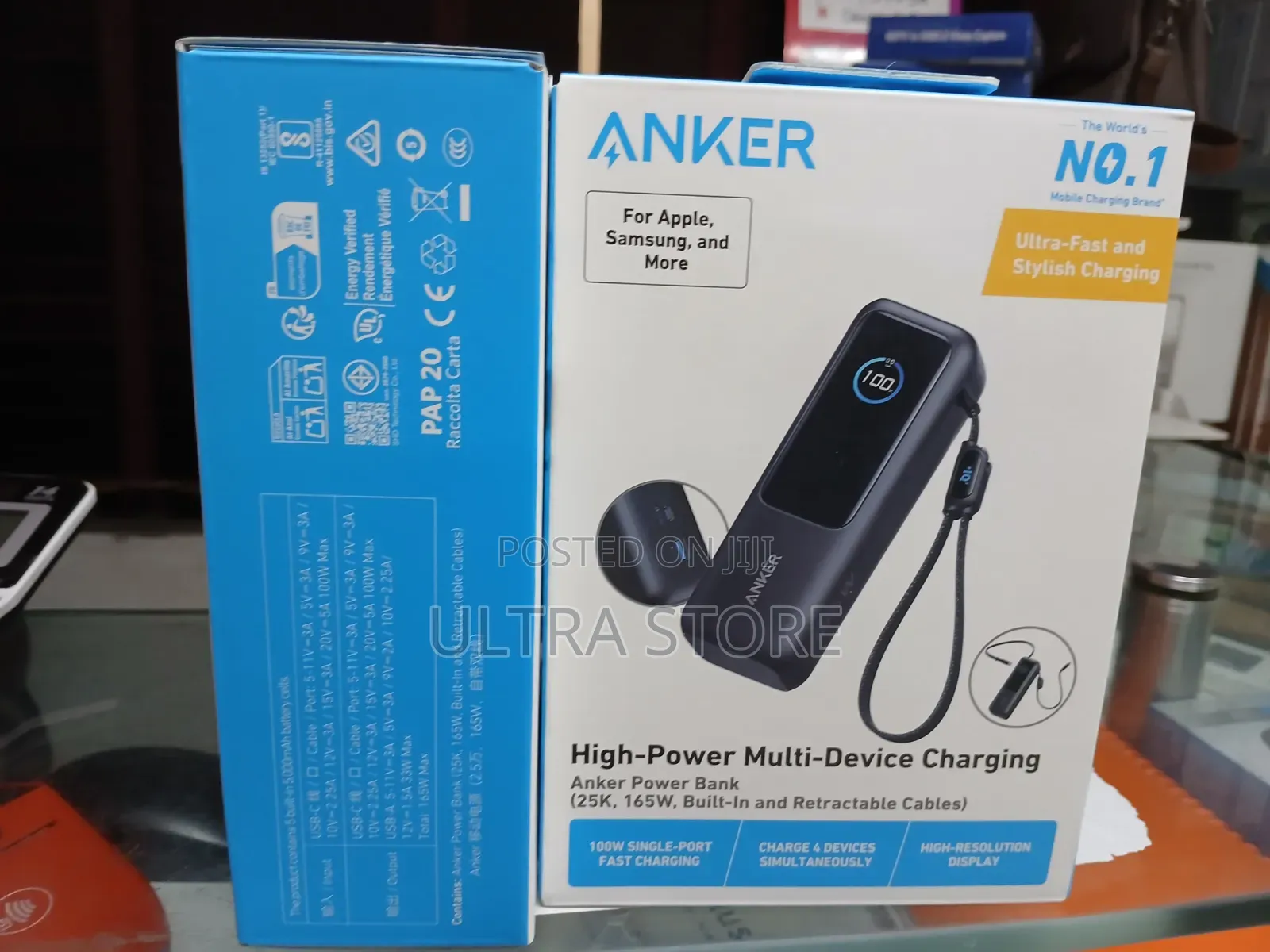 Anker Laptop Power Bank (, 165w, Built-in and Retractable Cables