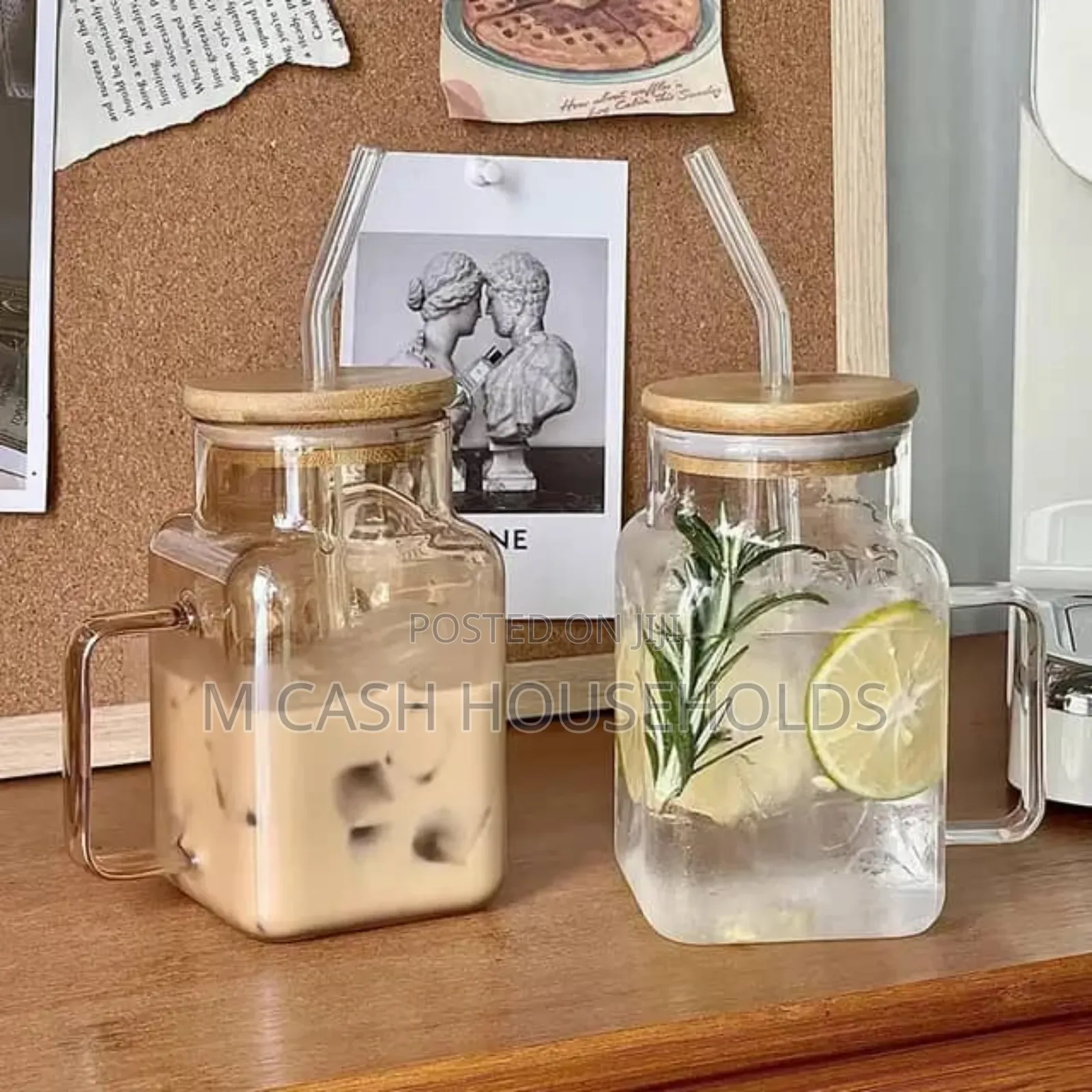 Borosilicate Glass Cup With Straw
