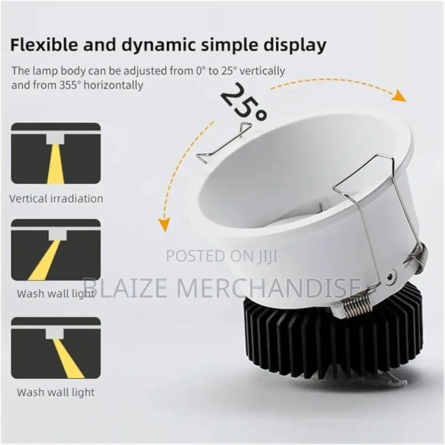 Recessed Anti Downlight 7w 10w 12w Led Spotlight Ceiling Round Panel