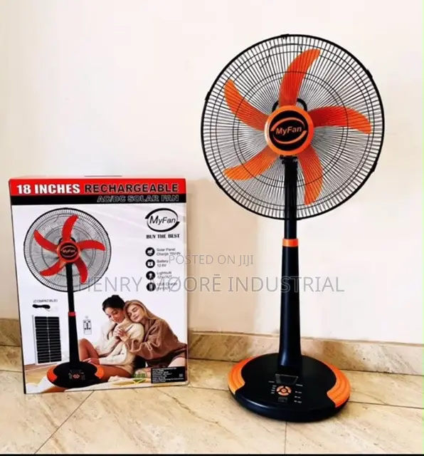 18” Inches Rechargeable Solar Fan Ac/Dc