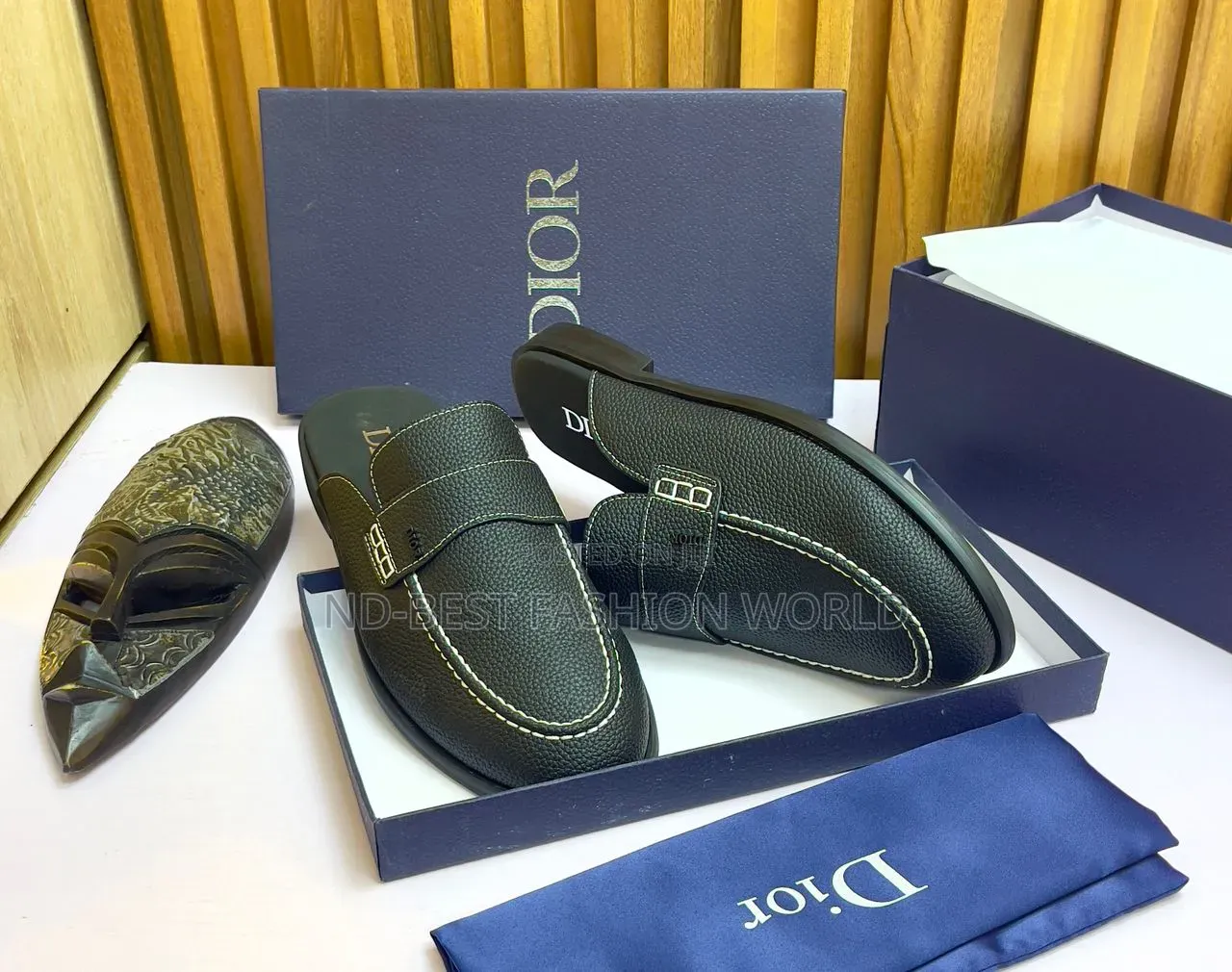 Dior Black Leather Half Shoe